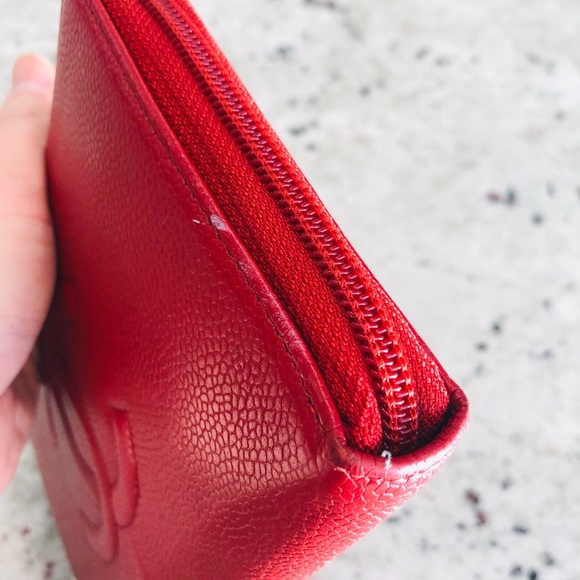 Chanel Timeless XL zipped long wallet in red caviar - Picture 6 of 15